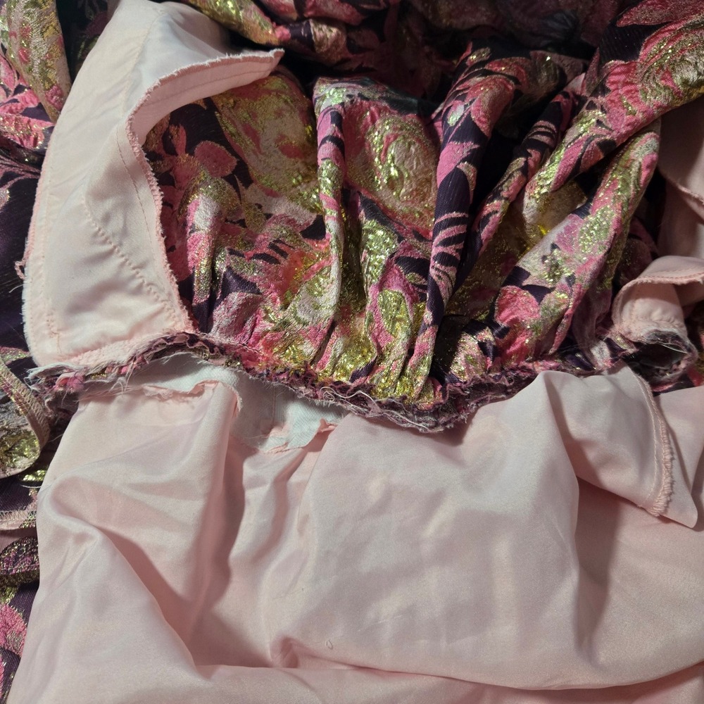 Sherri Hill Gown Womens 2‎ Pink Gold Floral Butterfly Brocade Corset Ball Gown - Picture 9 of 11